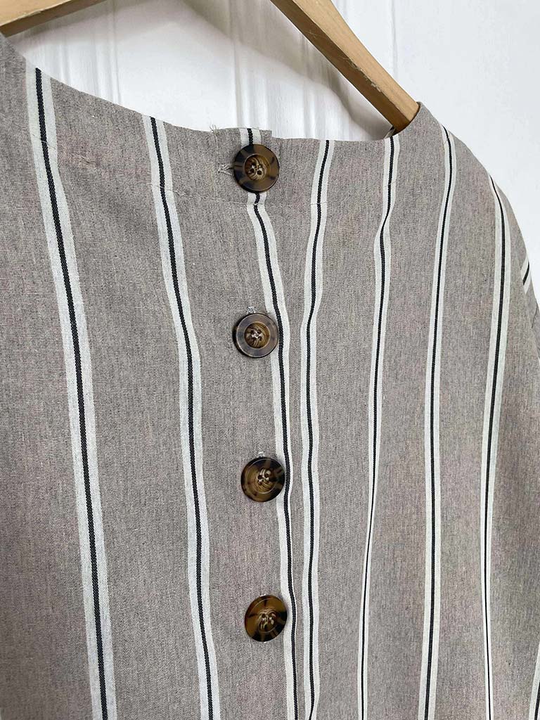 Pinstripe Button Top