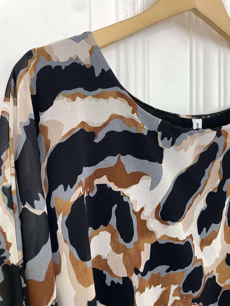 Camo Batwing Top - Grey Mix