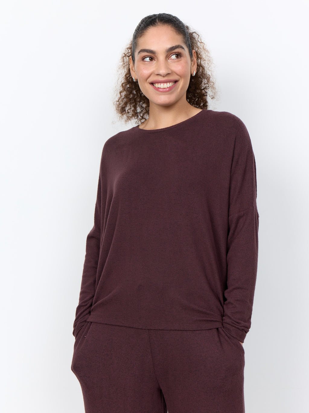 Soya Concept Biara Long Sleeve Top - Dark Plum