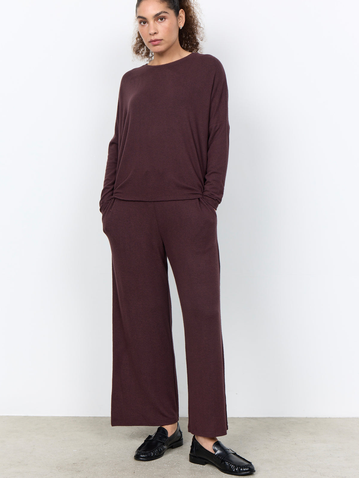 Soya Concept Biara Long Sleeve Top - Dark Plum
