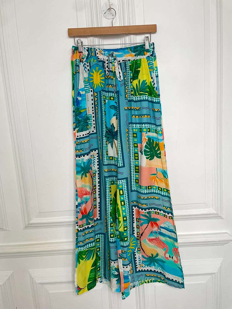Kitsch Patterned Palazzos - Island Escape