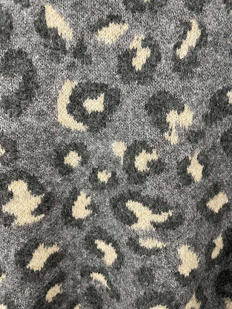 Leopard Jacquard Knit - Steel