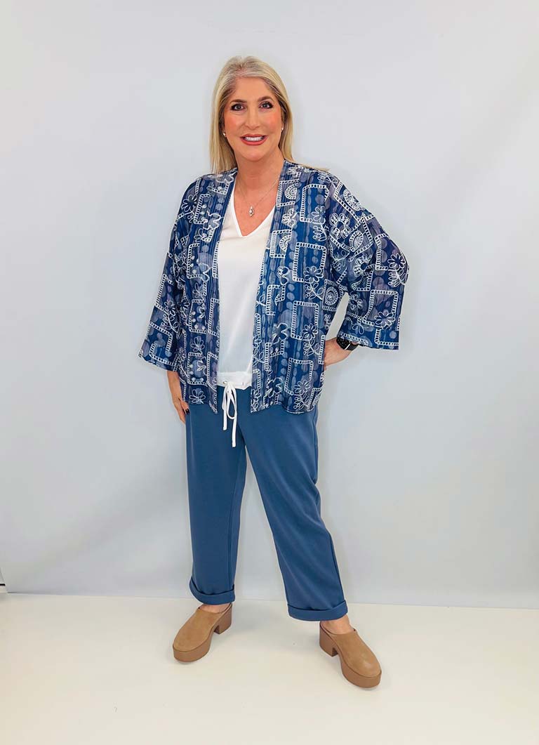 Malissa J Jersey Cuffed Cigarette Trousers - Denim