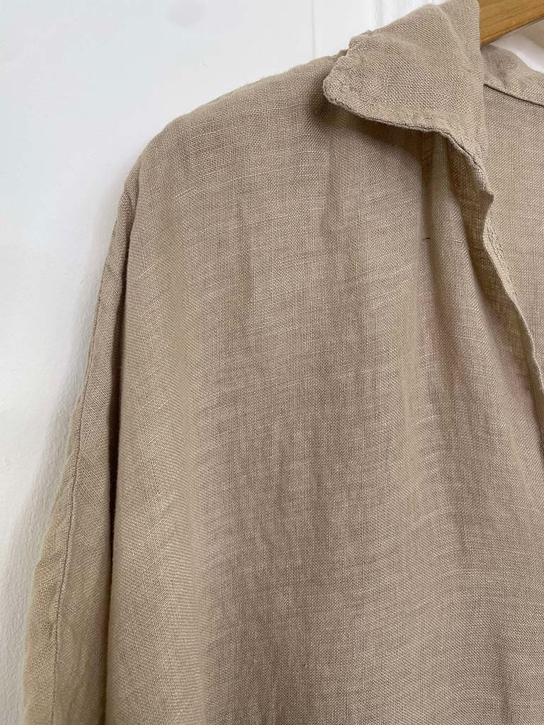 Collared Linen Dress - Sand