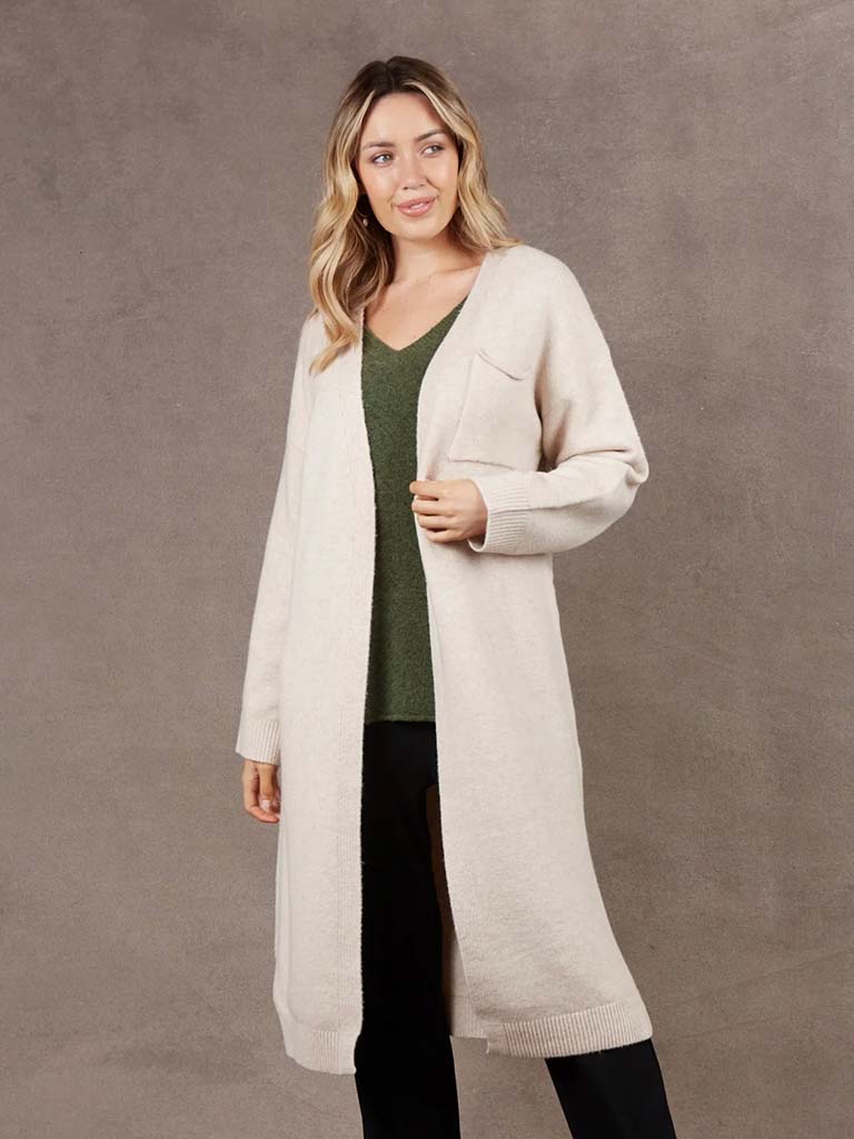 Eb&Ive Paarl Longline Cardigan - Oat