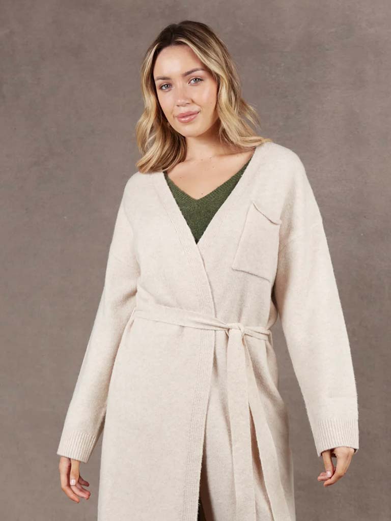 Eb&Ive Paarl Longline Cardigan - Oat