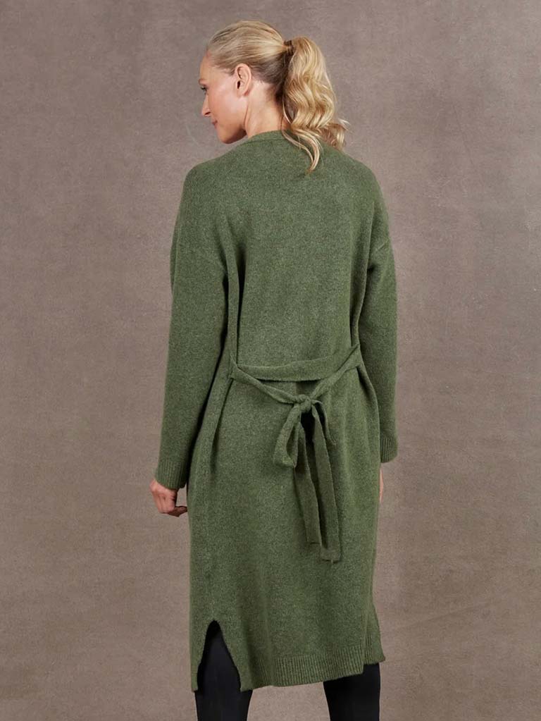 Eb&Ive Paarl Longline Cardigan - Moss