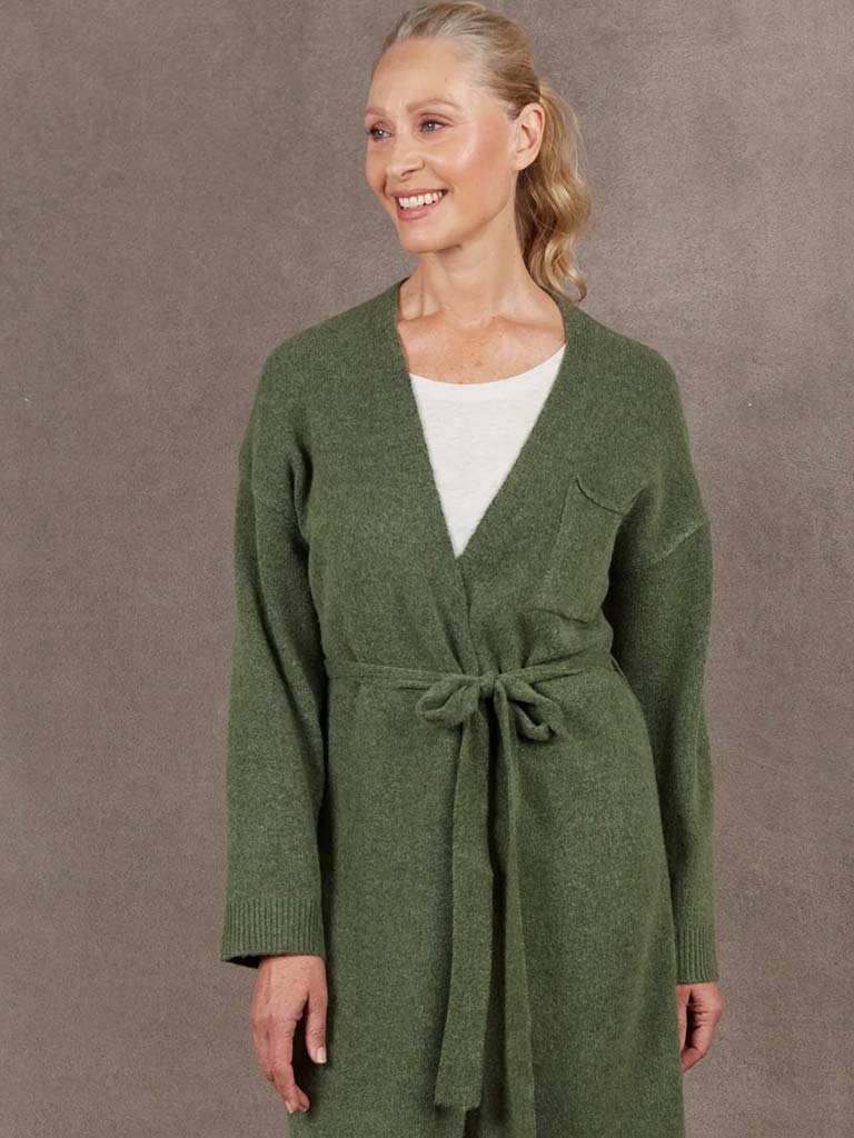 Eb&Ive Paarl Longline Cardigan - Moss