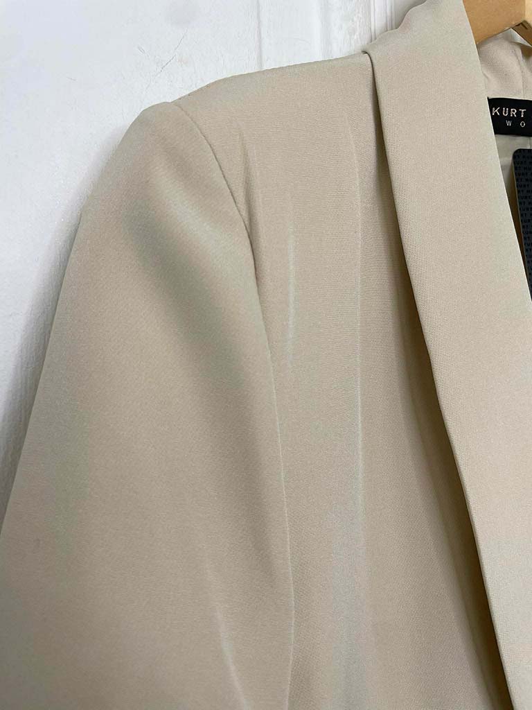 Ruched Sleeve Blazer - Stone