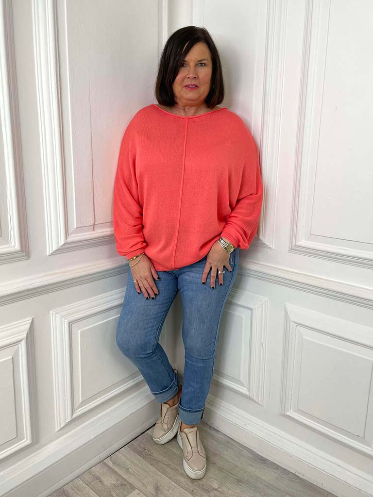 Malissa J Exposed Seam Knit - Coral