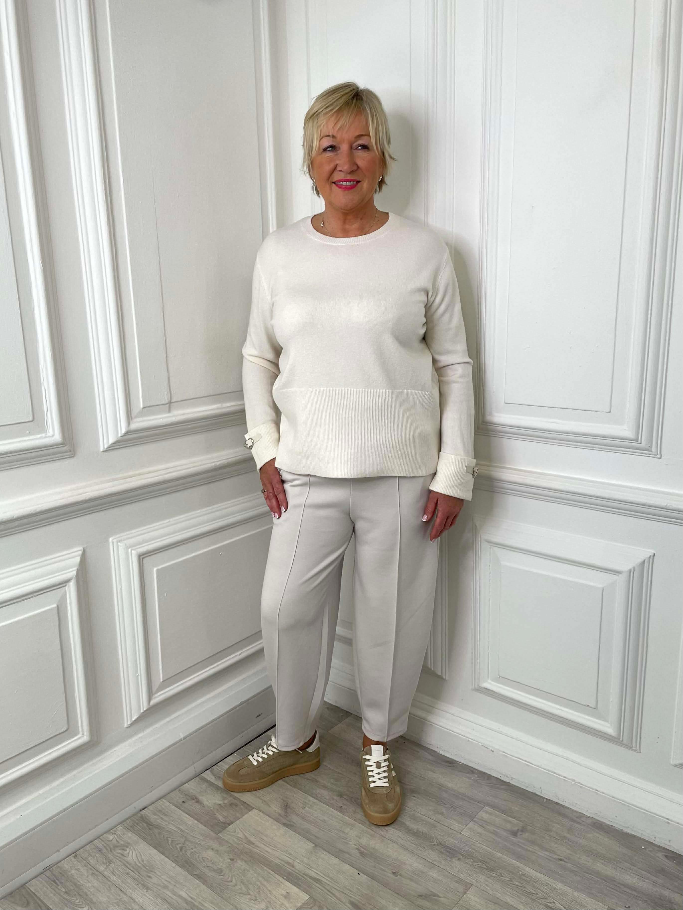 Boxy Ribbed Hem Knit - Parchment