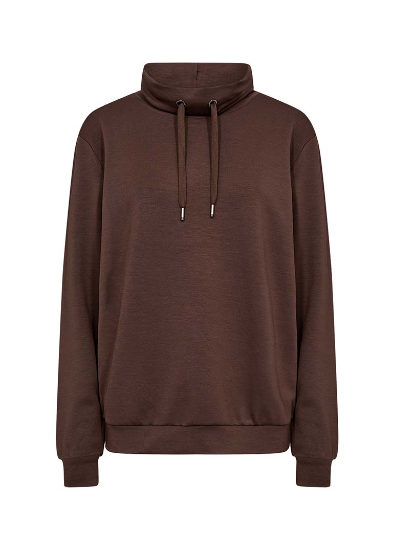 Soya Concept Banu Funnel Neck Sweatshirt - Chocolate