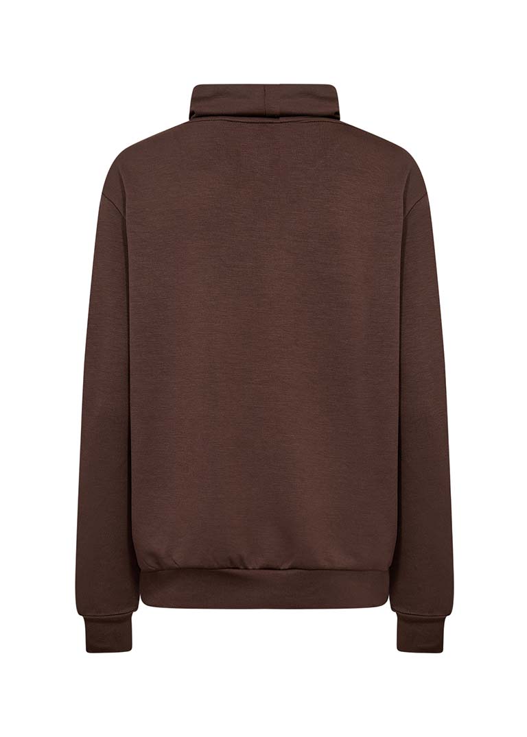 Soya Concept Banu Funnel Neck Sweatshirt - Chocolate