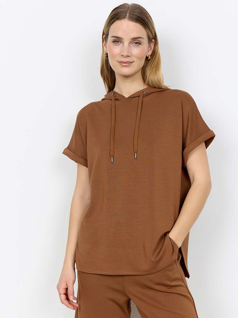 Soya Concept Hooded Sweat Top - Toffee