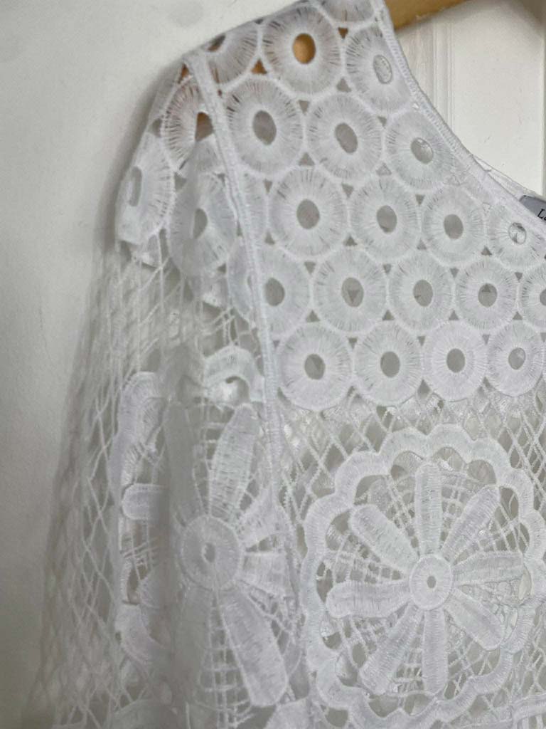 Boho Lace Crochet Jacket - White