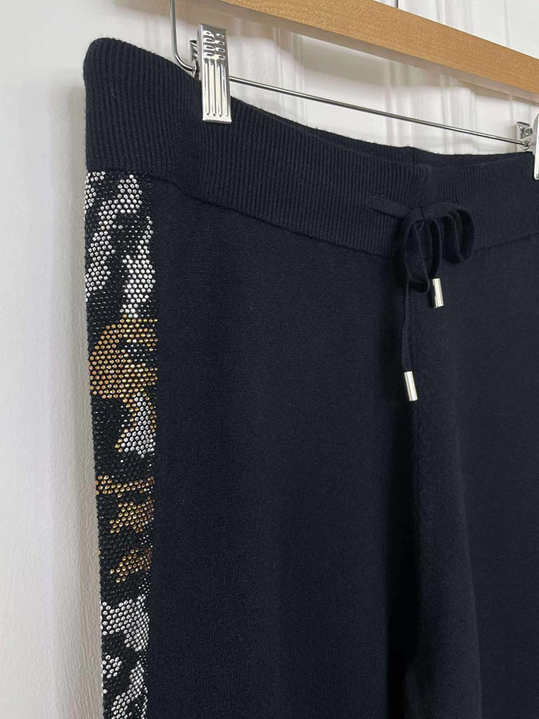 Malissa J Studded Side Stripe Trousers - Black