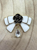 Rose Bow Brooch - Ivory