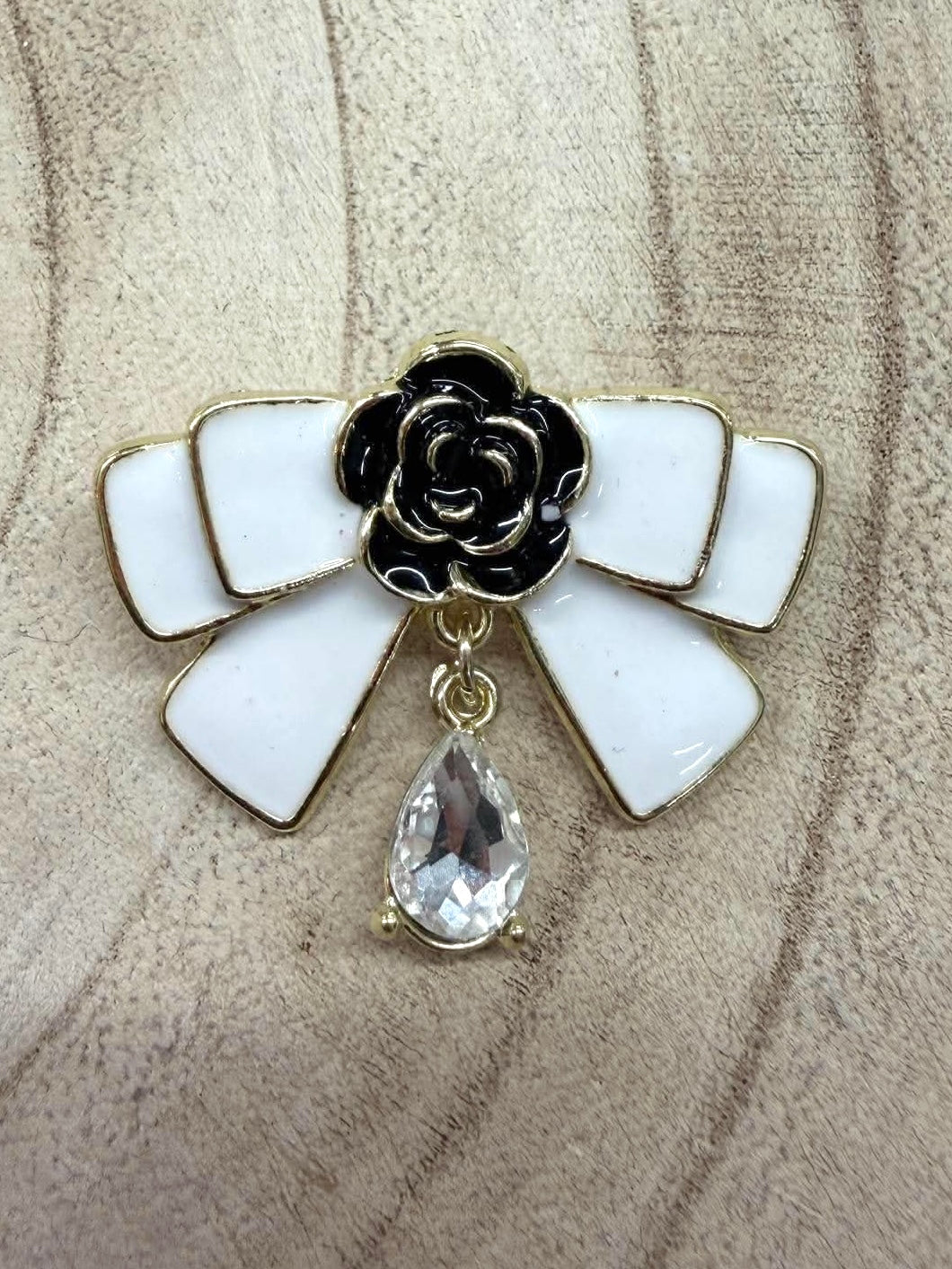 Rose Bow Brooch - Ivory