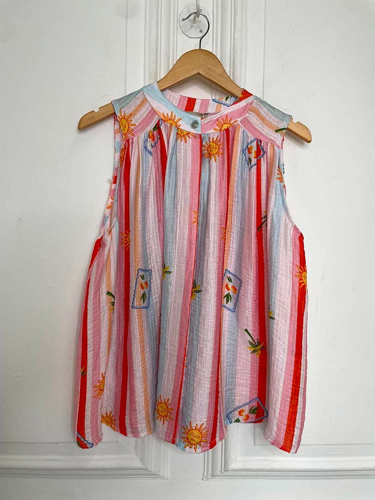 Summer Fiesta Sleeveless Blouse