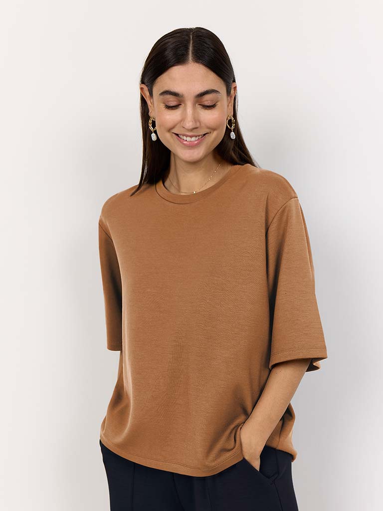 Soya Concept Boxy Sweat Top - Toffee