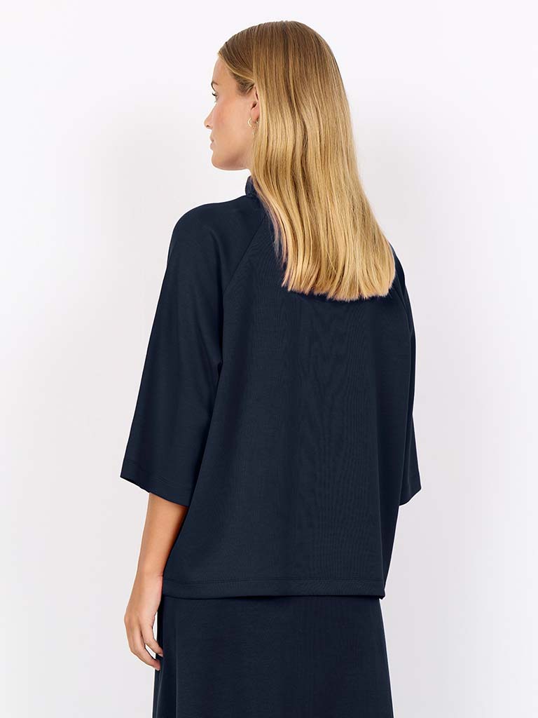 Soya Concept Banu High Neck Sweatshirt - Navy