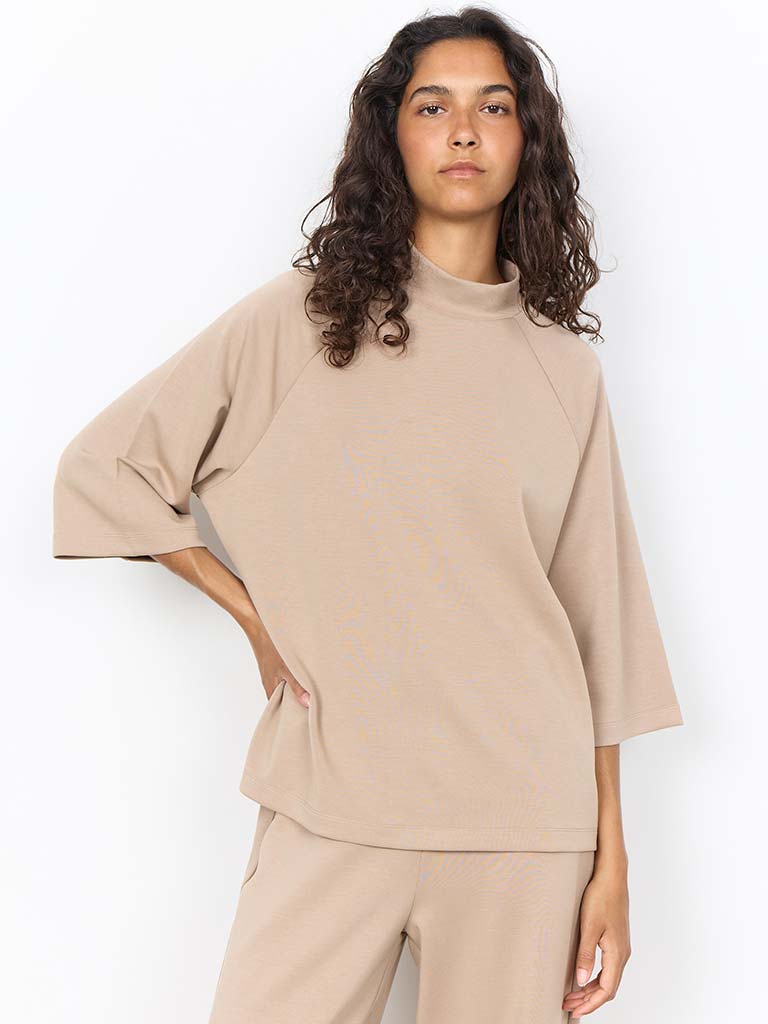 Soya Concept Banu High Neck Sweatshirt - Camel
