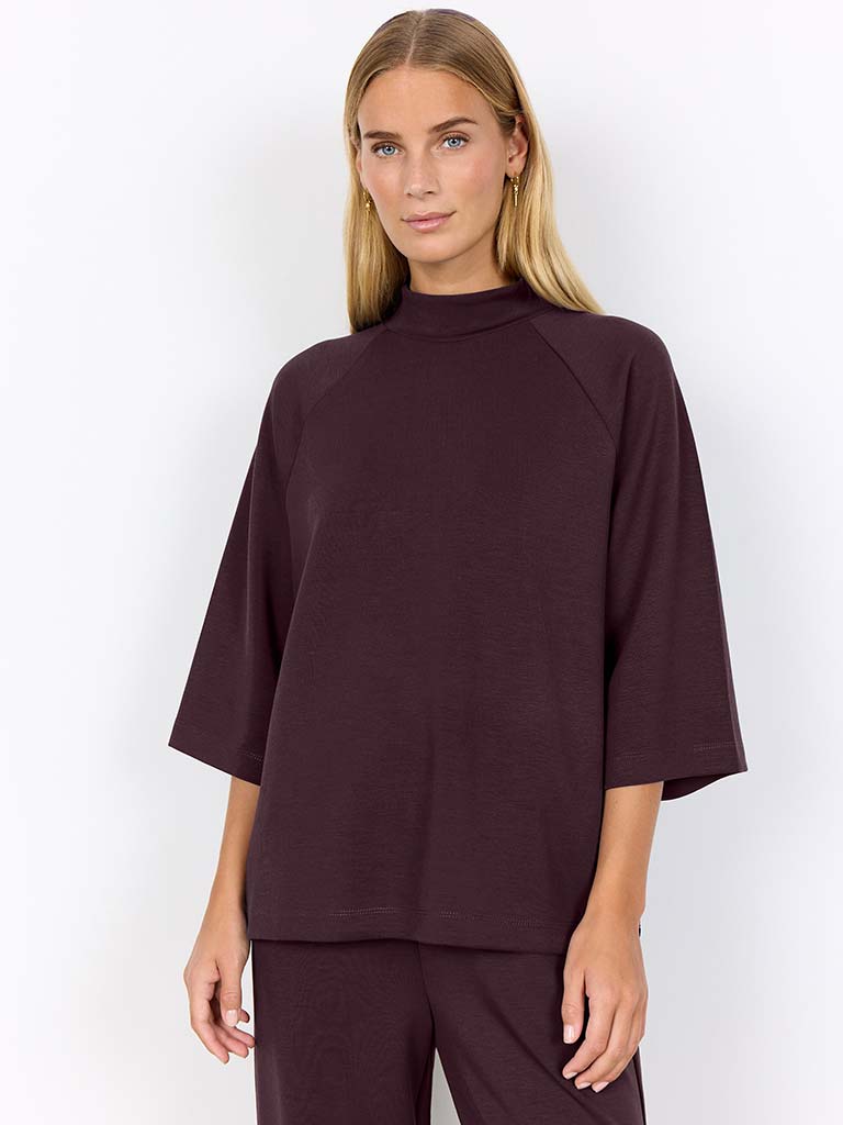 Soya Concept Banu High Neck Sweatshirt - Choco