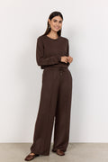 Soya Concept Banu Wide Leg Joggers - Chocolate