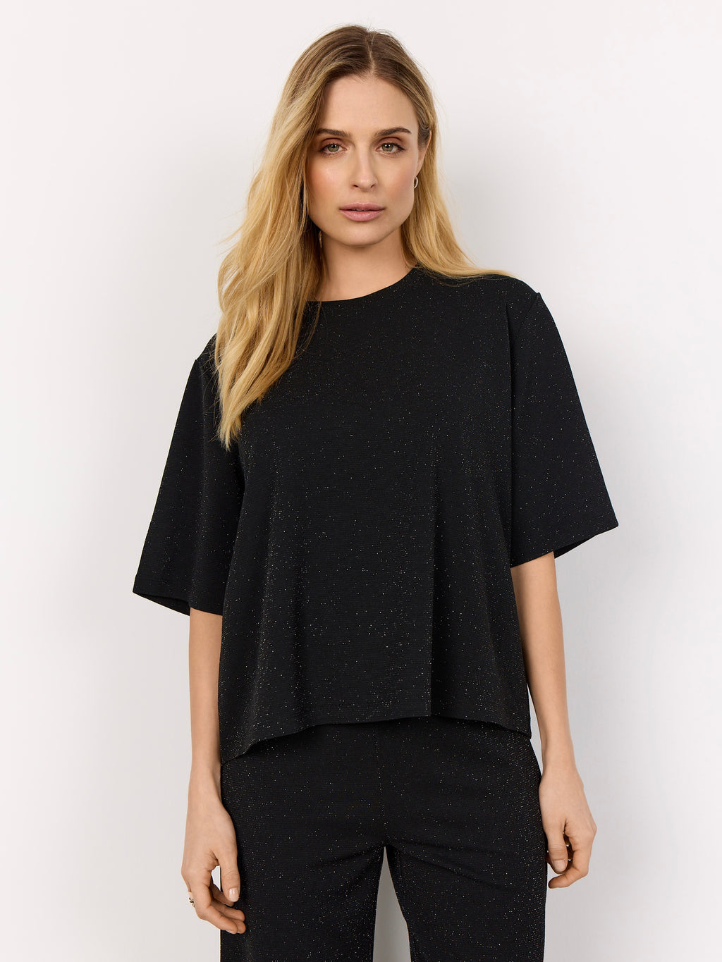 Soya Concept Andine Shimmer Top - Black