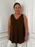 Classic V-Neck Vest - Cocoa