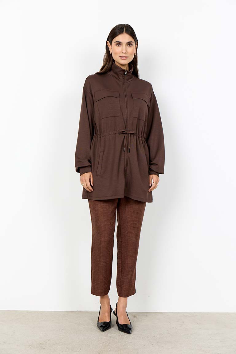 Soya Concept Zip Front Jacket - Chocolate