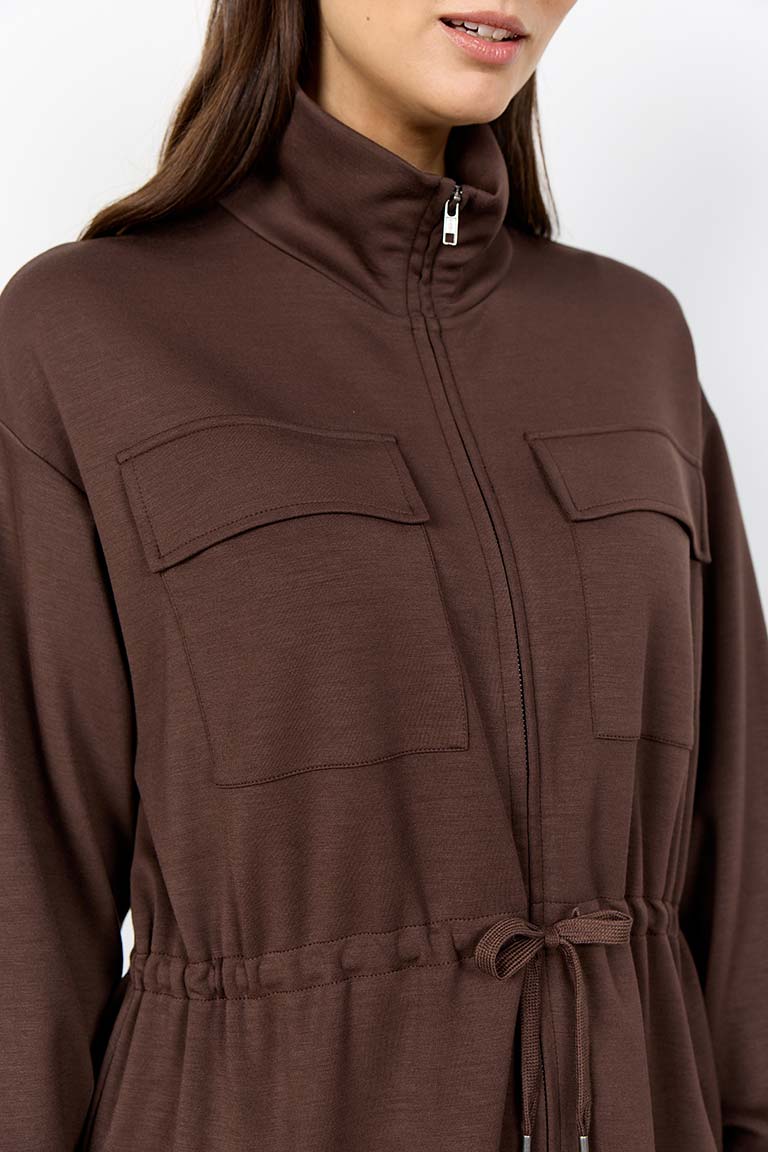 Soya Concept Zip Front Jacket - Chocolate