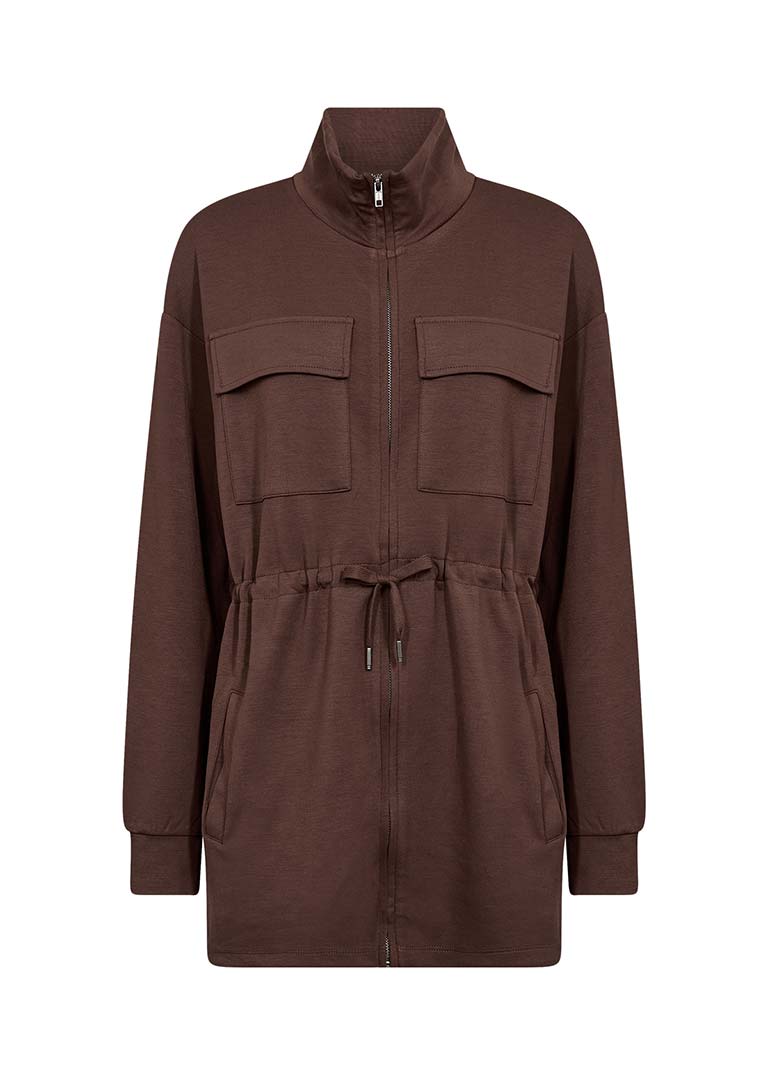 Soya Concept Zip Front Jacket - Chocolate