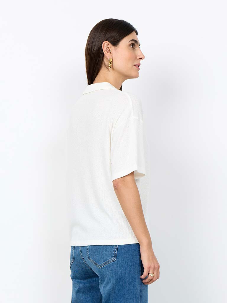 Soya Concept Knitted Collared Top - Off White
