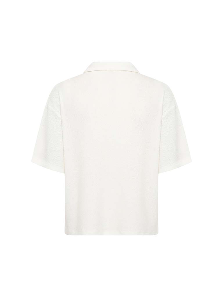 Soya Concept Knitted Collared Top - Off White
