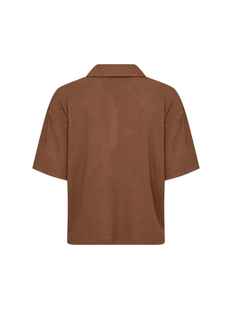 Soya Concept Knitted Collared Top - Toffee