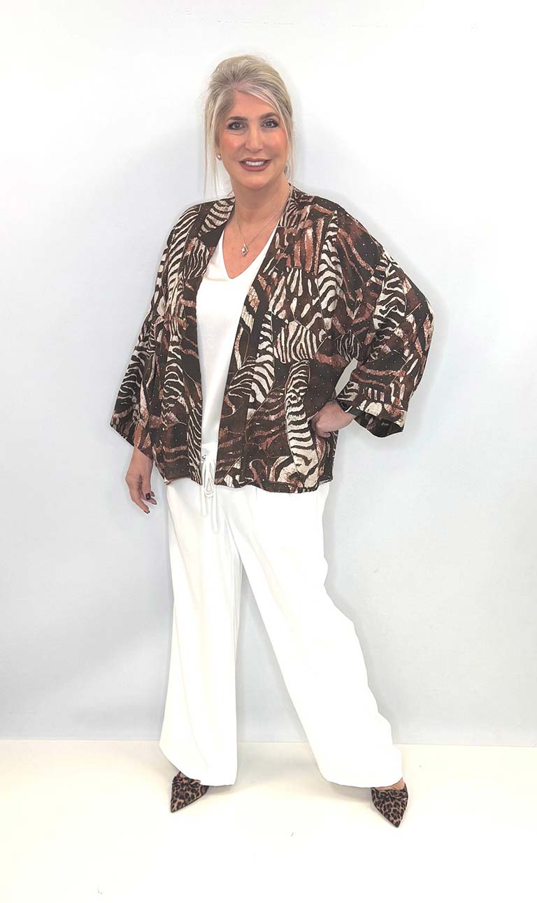 Malissa J Animal Print Short Kimono