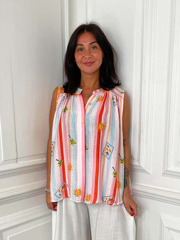 Summer Fiesta Sleeveless Blouse