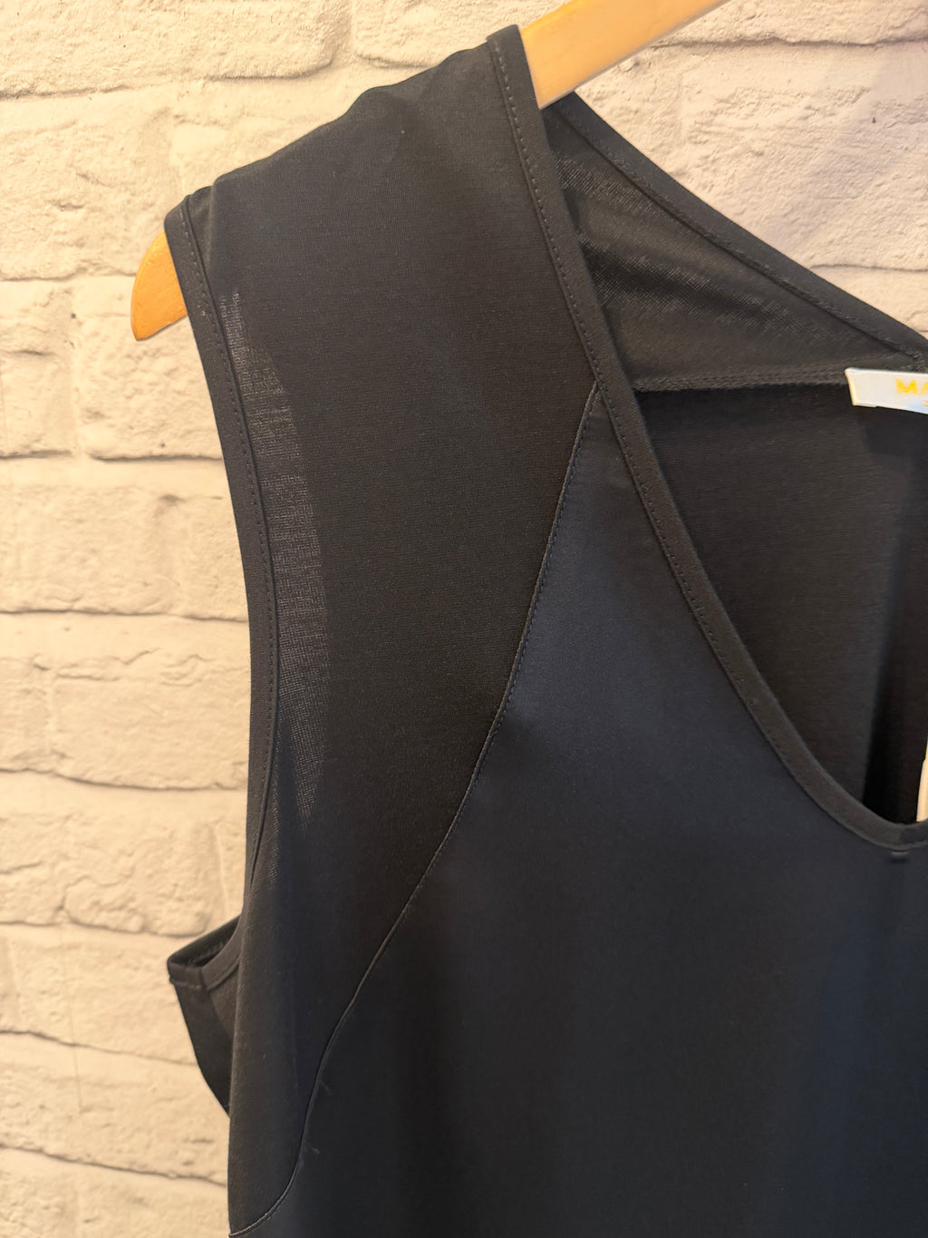 Malissa J Silk Feel Drawstring Vest - Black