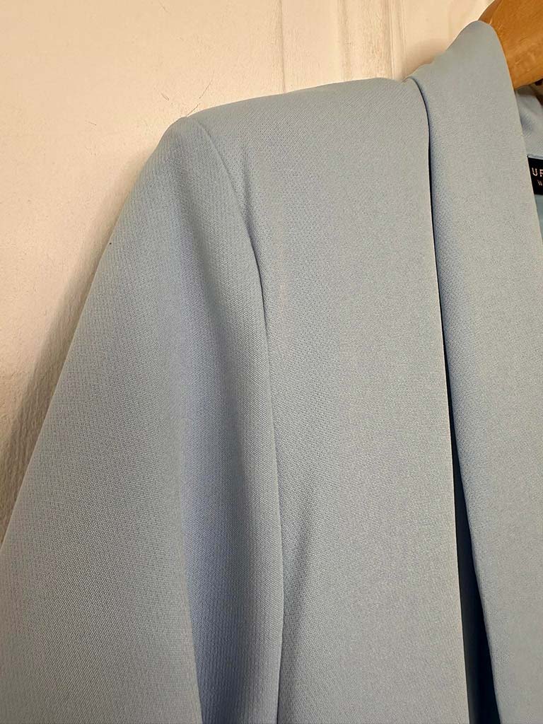 Ruched Sleeve Blazer - Powder Blue