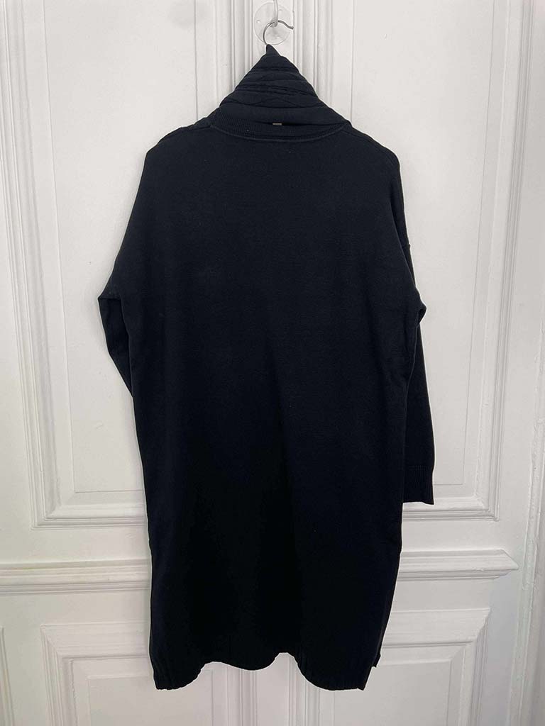 Malissa J Cable Knit Tunic & Scarf - Black