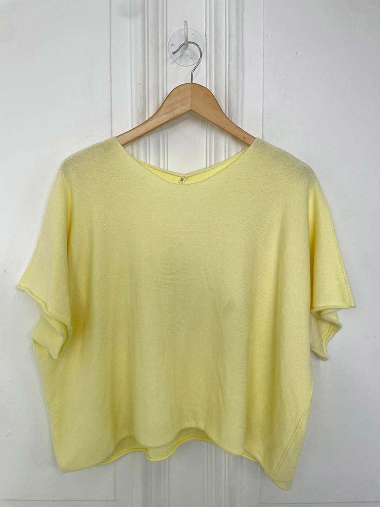 Boxy Drop Shoulder Knit - Lemon