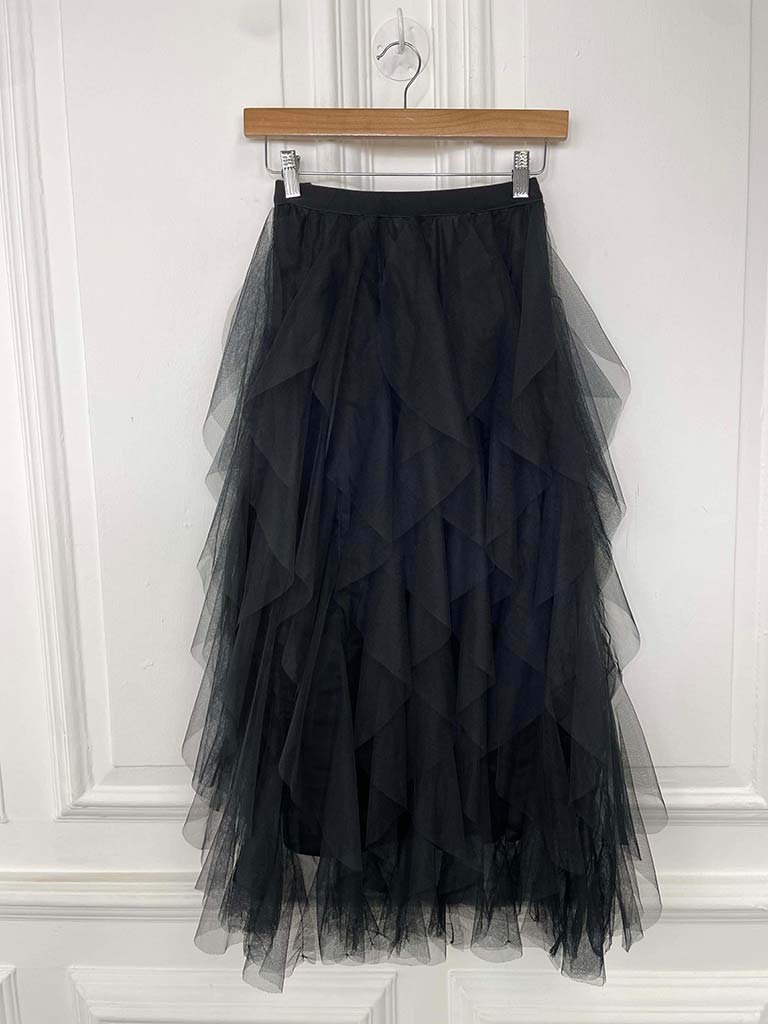 Layered Tulle Skirt - Black