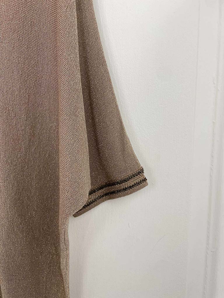 Luxe Shimmer Knit Top - Fawn