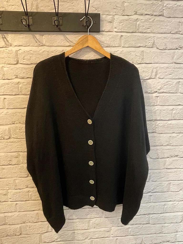 Slouchy Batwing Cardigan - Black