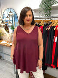 Classic V-Neck Vest - Merlot