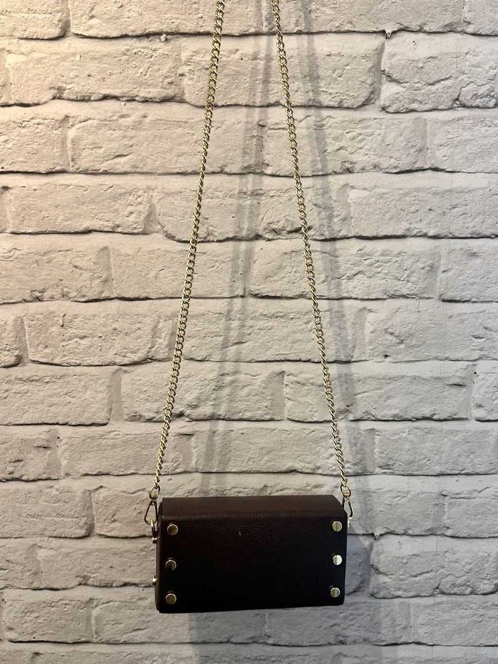 Leather Box Bag - Chocolate
