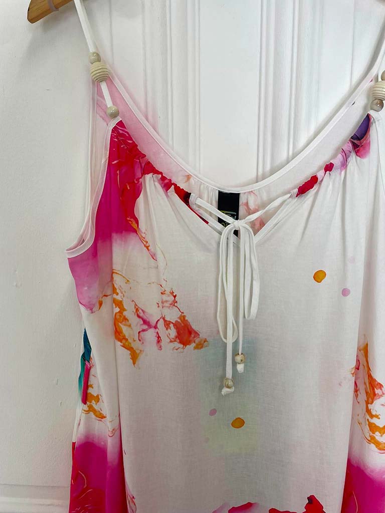 Watercolour Beaded Dress - Pink Mix