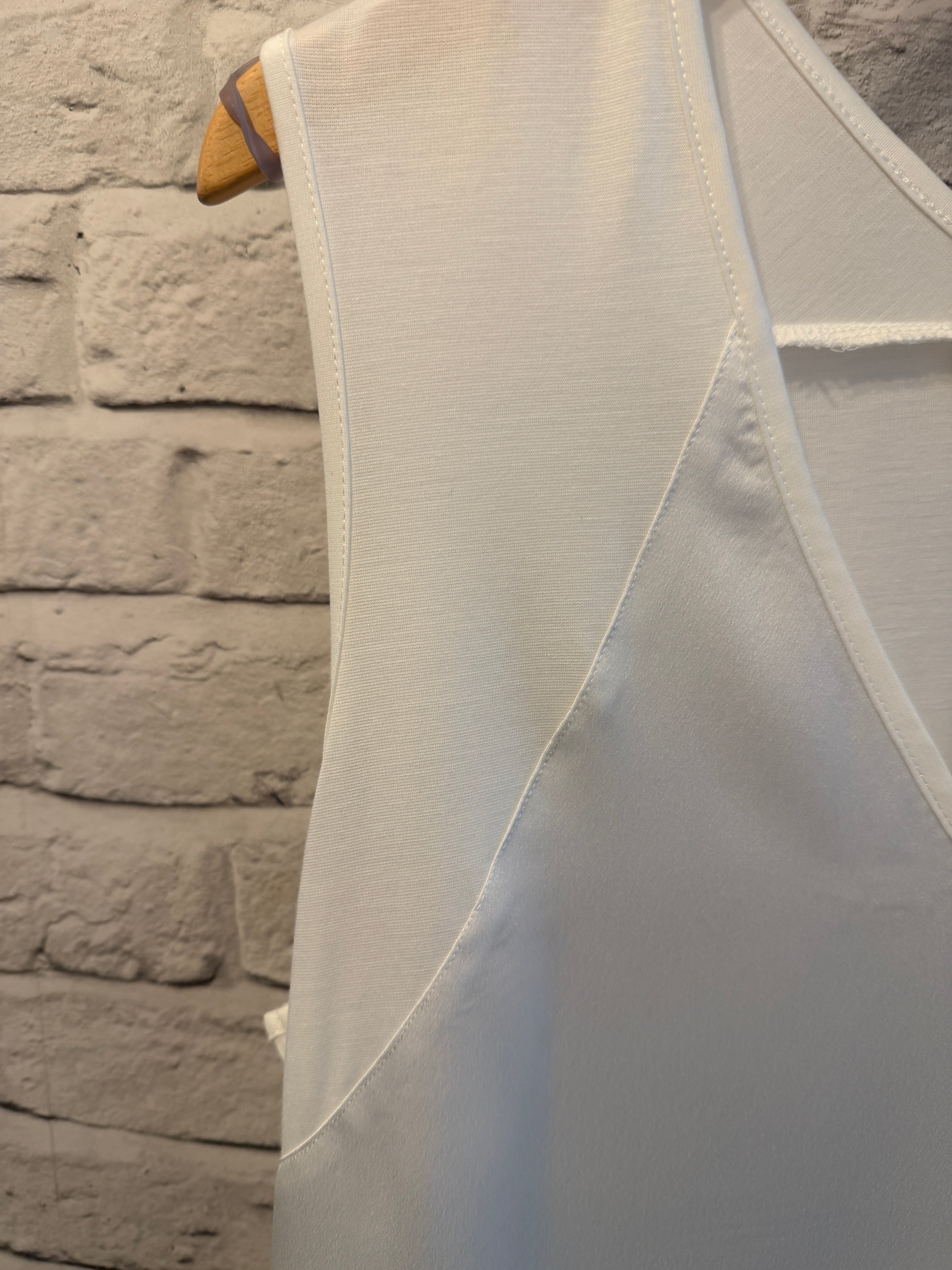 Malissa J Silk Feel Drawstring Vest - Warm White