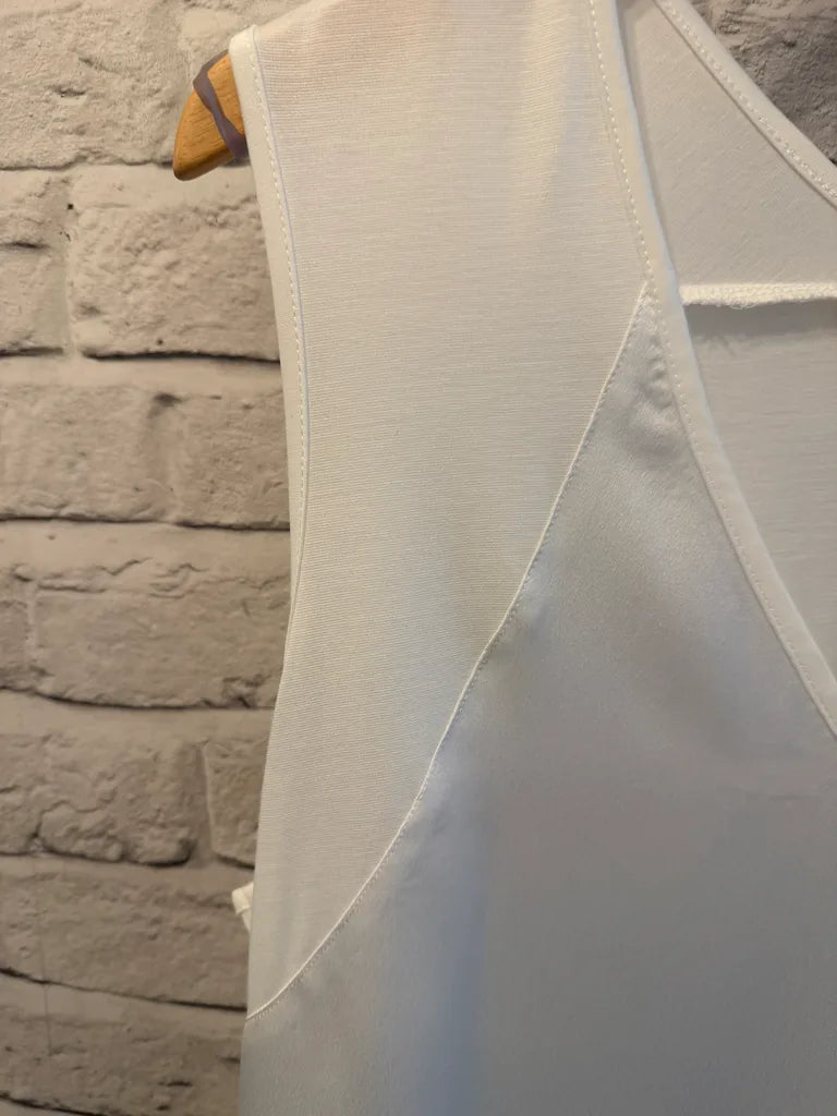Malissa J Silk Feel Drawstring Vest - Warm White